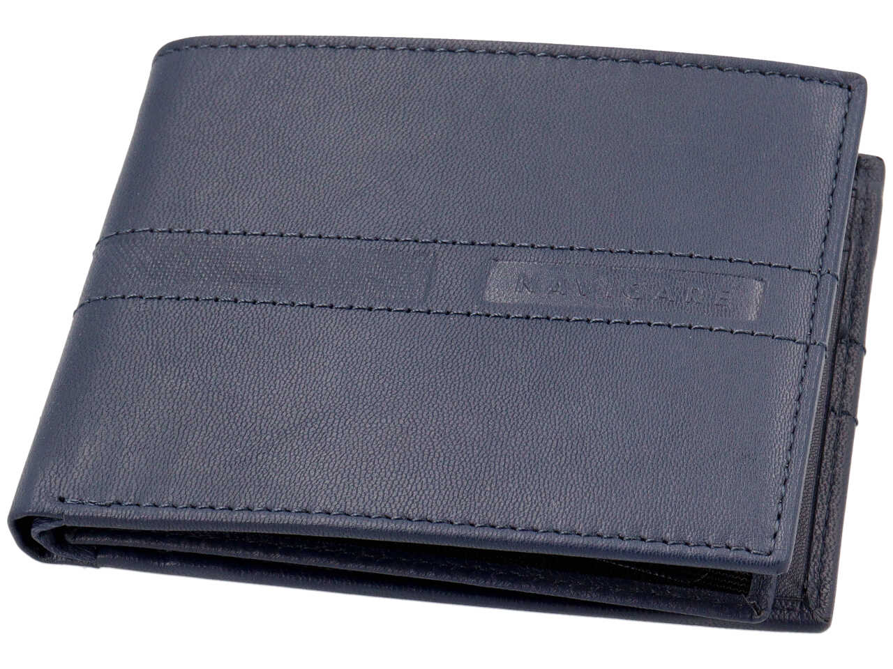 Portafoglio navigare da uomo doppia patta piu' moneta in vera pelle oil stampato misura 11x6,5cm colore inchiostro