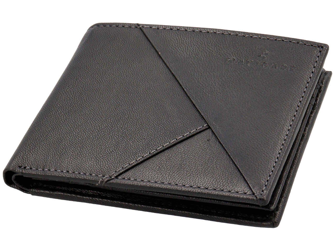 Portafoglio navigare da uomo senza moneta con patta in vera pelle oil sfumato misura 11x9,9cm colore nero