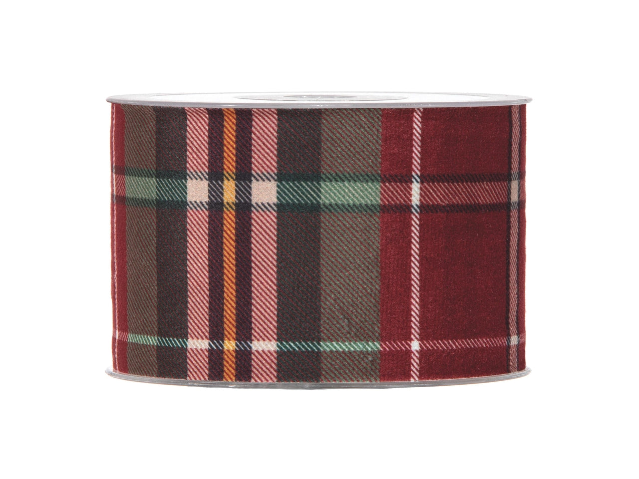 Nastro velvet tartan misura 63mmx10mt colore rosso