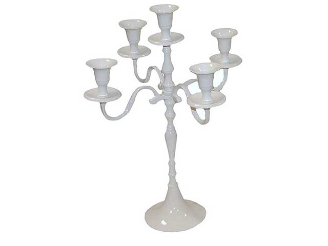 Portacandela allinea 5p h40cm bianco ar0425a