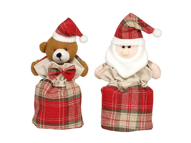 Santa and bear bag 12x13xh20 rosso 4118108