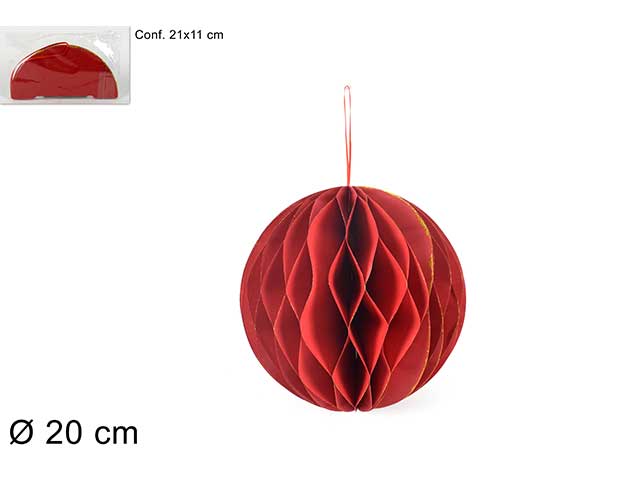 sfera carta 20cm rossa richi.ca012752