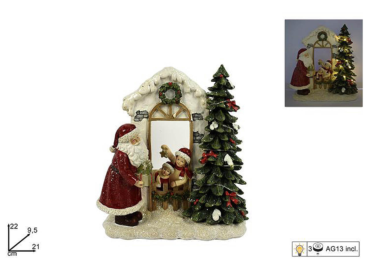 Scenario babbo con bimbi e luci 22cmcm003022