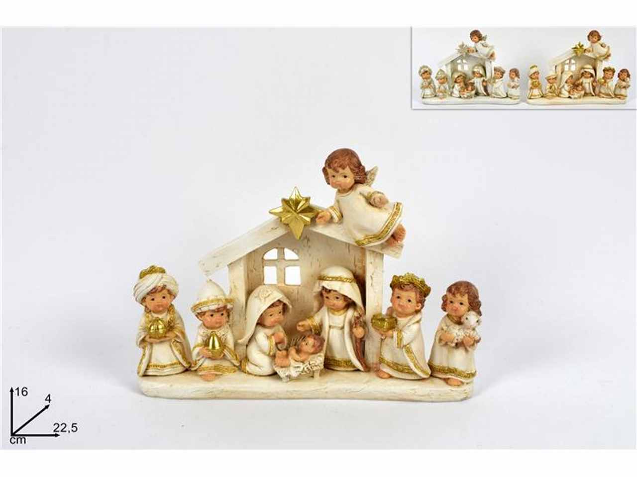Nativita' con capanna 16x4x22,5cm