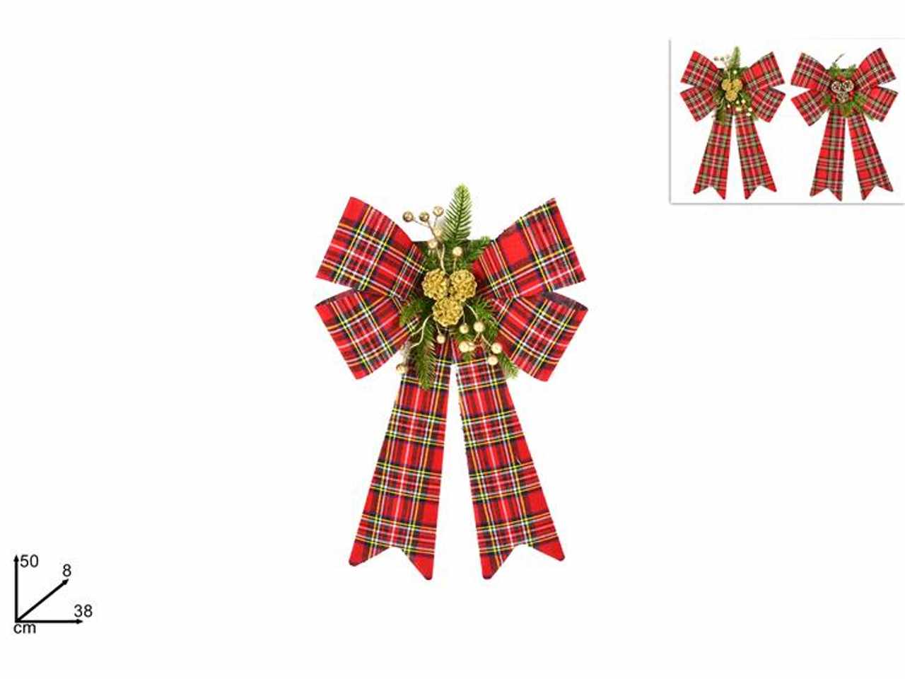 Fiocco 50cm scozzese con pigne e bacche