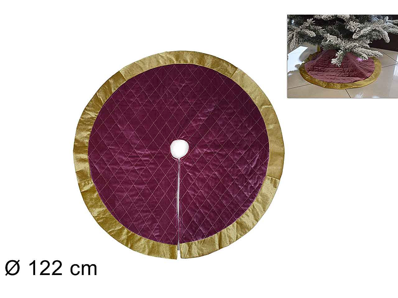 Copribase per albero rosa in velluto 122cm