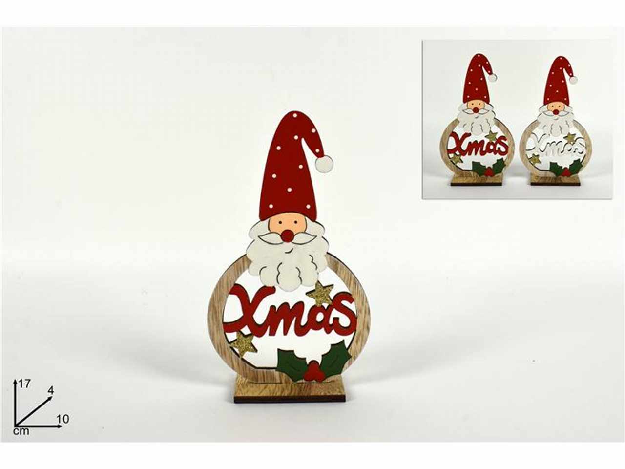 Babbo natale legno 17x4x10cm