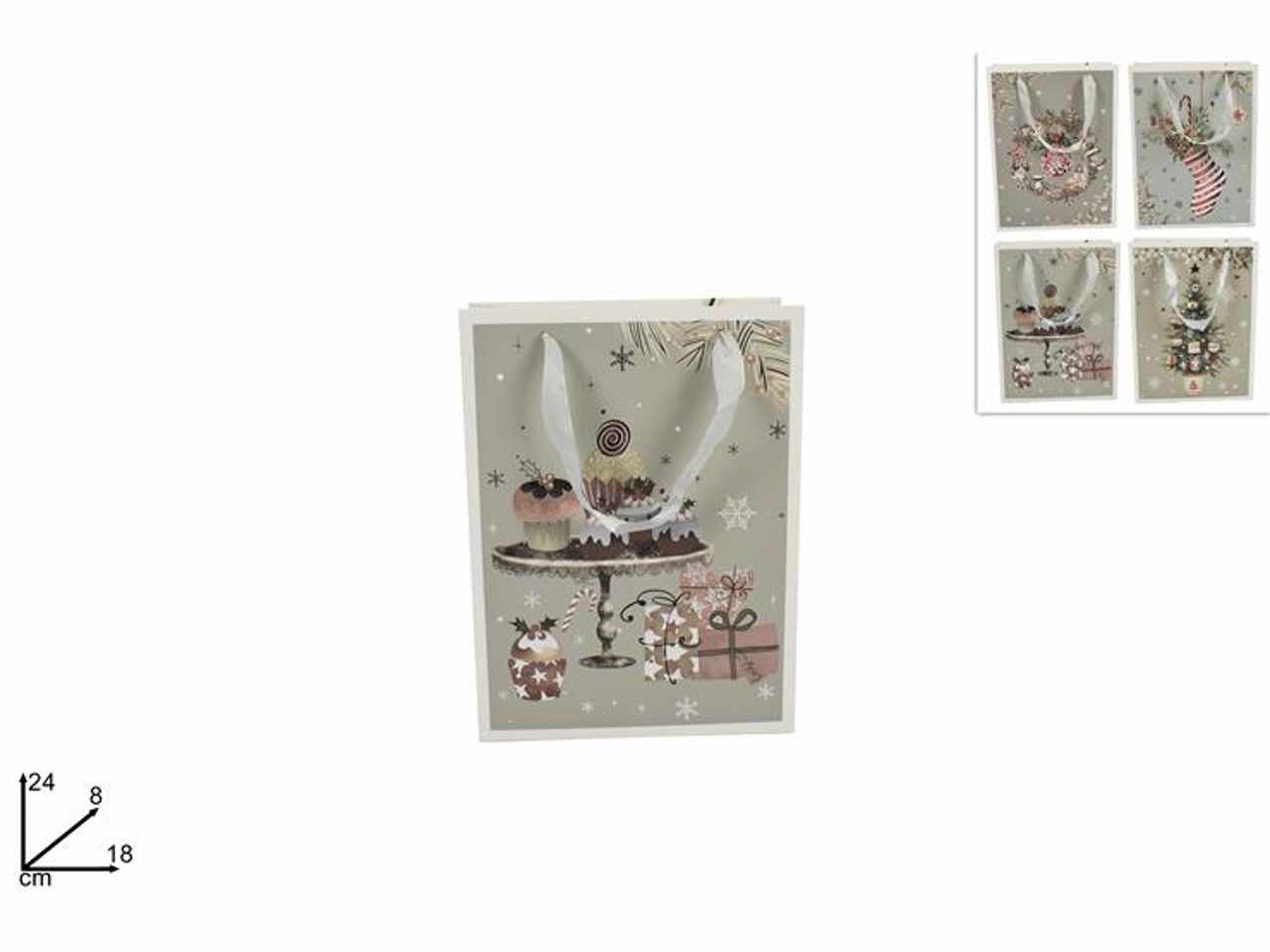 Busta shopper natalizia cm 24x18x8 4 ass.m403-1/2/3/4 s