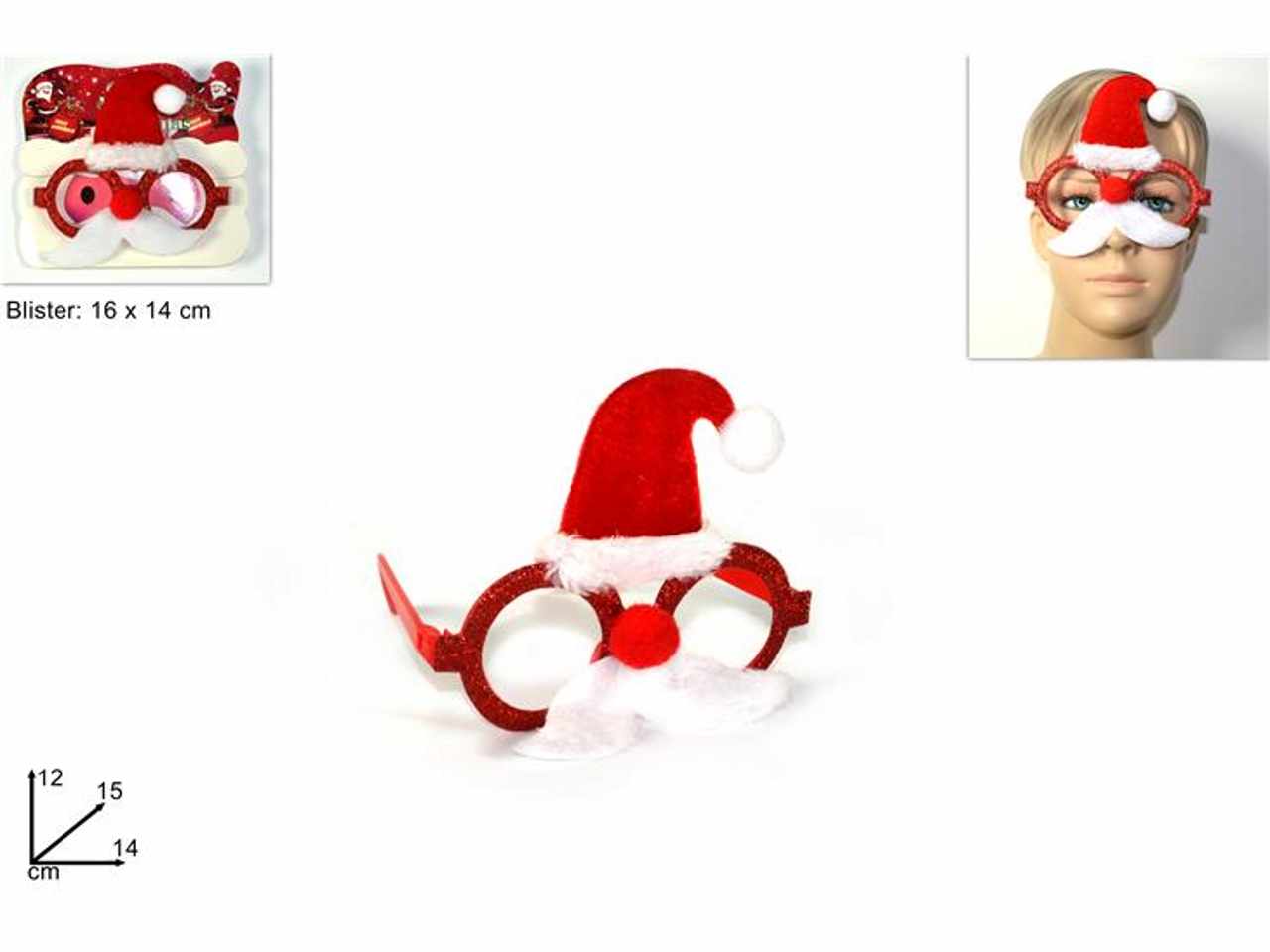 Occhiali babbo natale 23x20cm