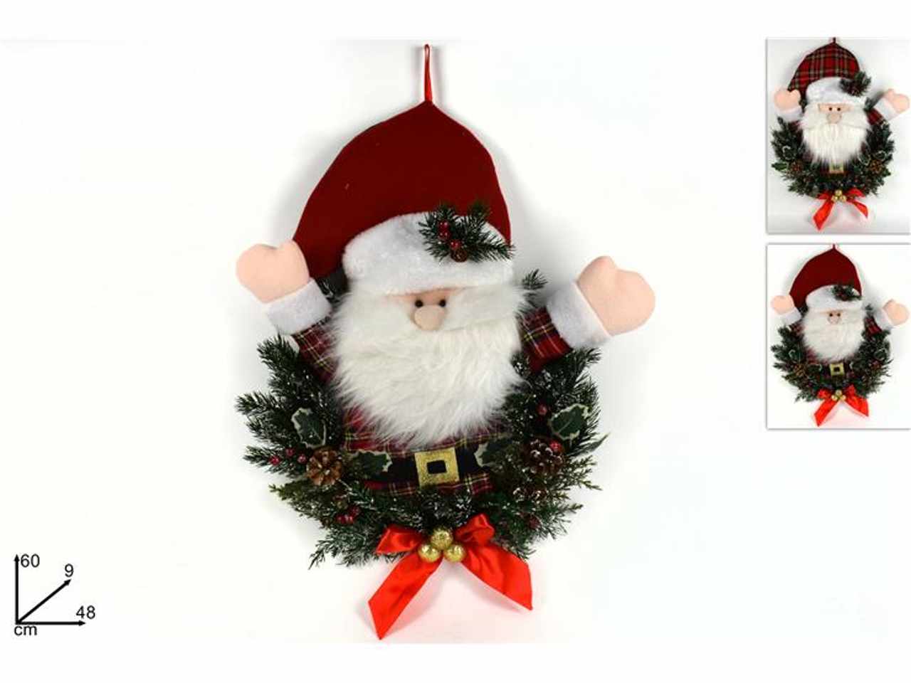 Dietroporta viso babbo natale 60cm