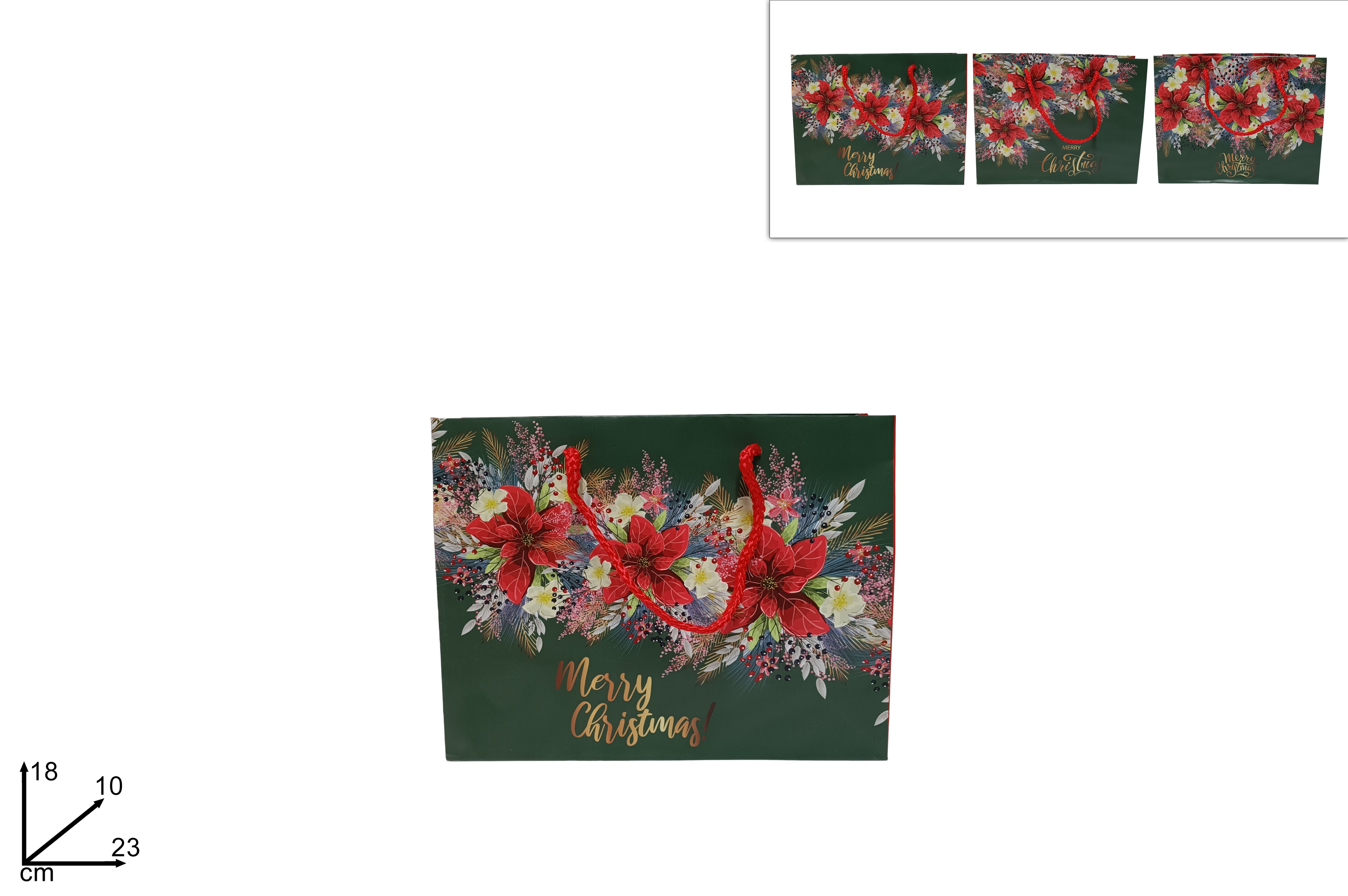 Busta regalo fantasia stella di natale misura 23x18x10cm assortita