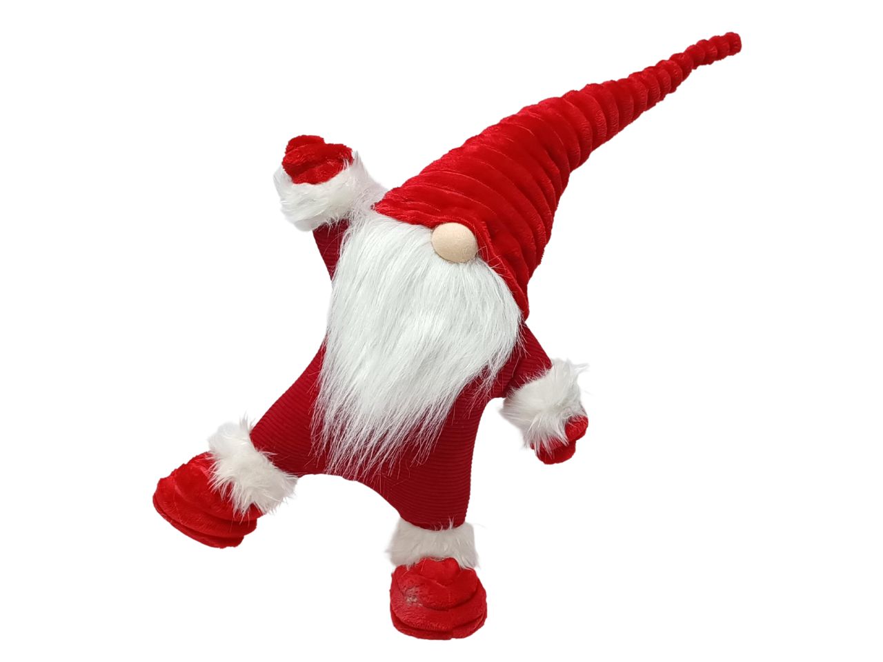 Gnomo di natale su una gamba misura 58cm colore rosso
