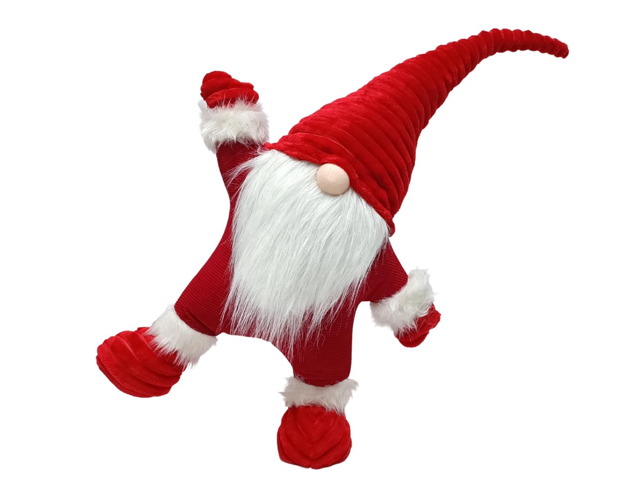 Gnomo di natale su una gamba misura 70cm colore rosso