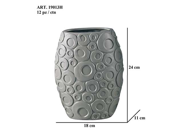 L.home vaso grigio 24cm 19013h