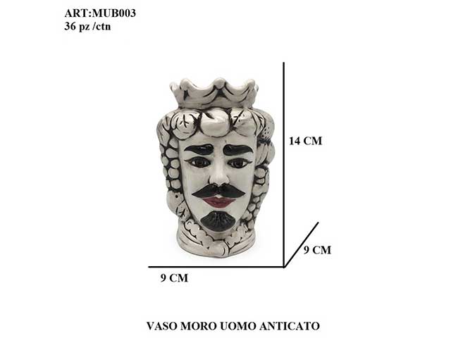 L.mori uomo vaso 14cm anticato mub003