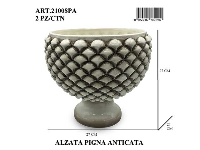 alzata pigna anticata 25cm 21008pa