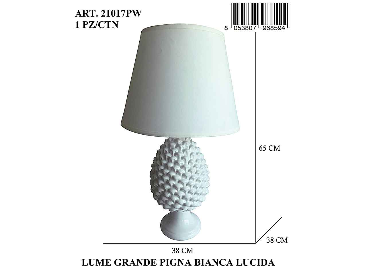 Linea pigna lume grande bianco lucido 21017pw