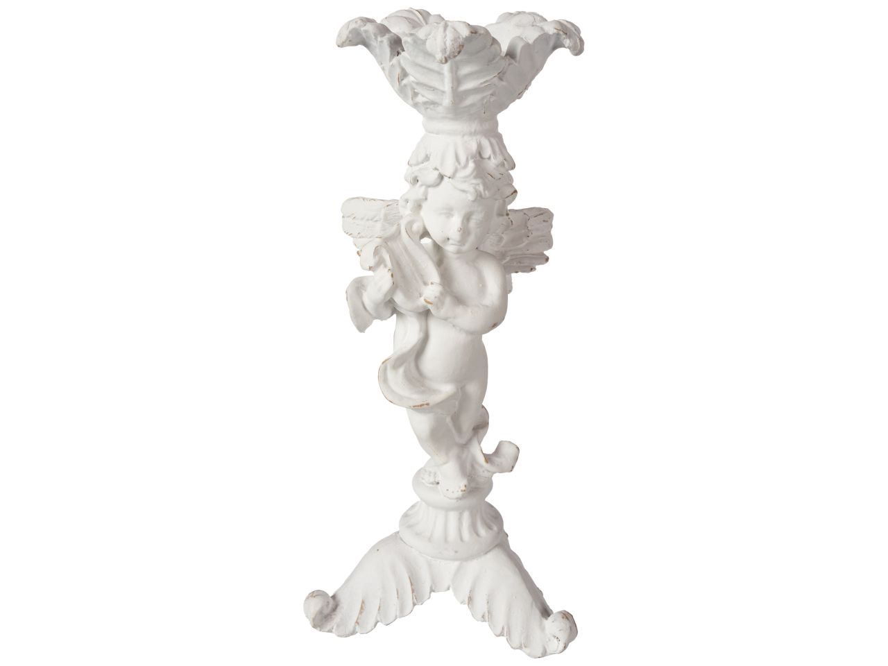 Candeliere singolo con angelo 12x7x19cm