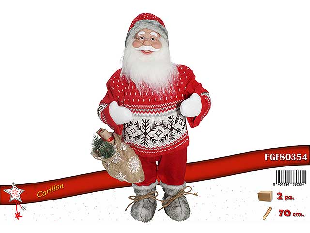Babbo natale carillon 70cm rosso
