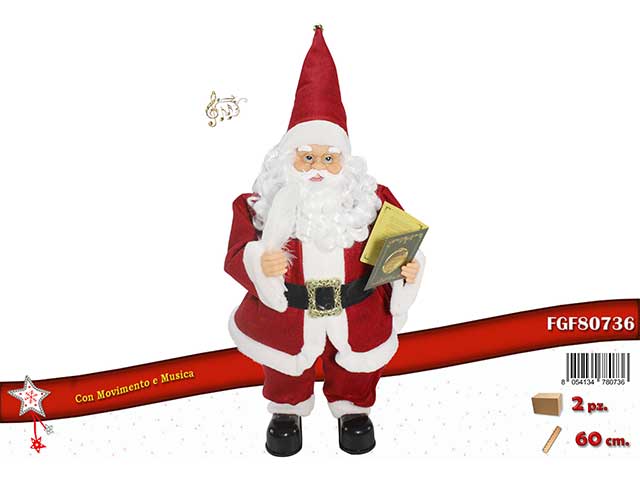 babbo natale 30x18x60cm c/libro