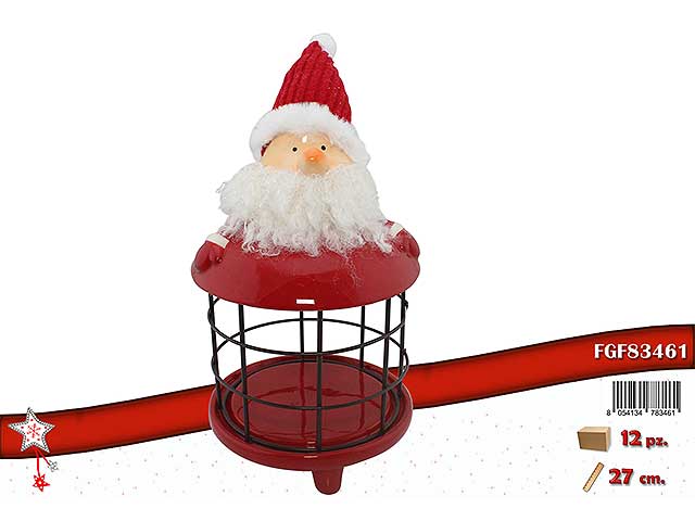 Babbo natale 14x14x27 ceramica e metallo