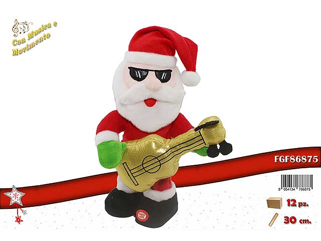 Babbo natale con movimento e musica 30cm