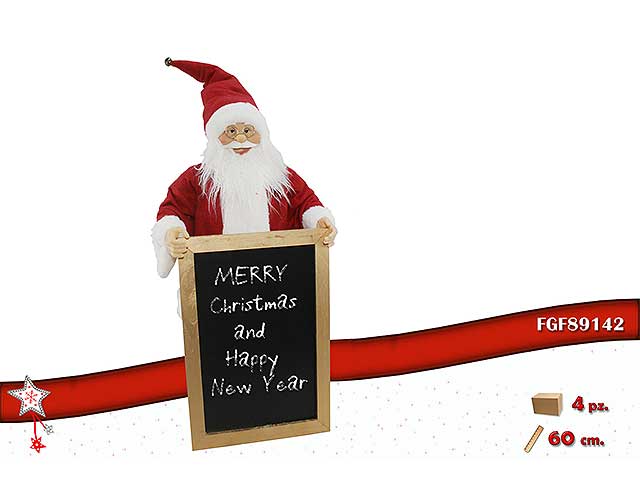 Babbo natale 60cm con lavagna