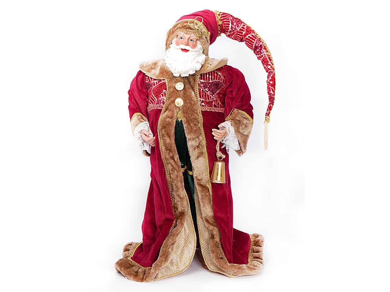 Babbo natale burgundy/verde h.91cm 130873