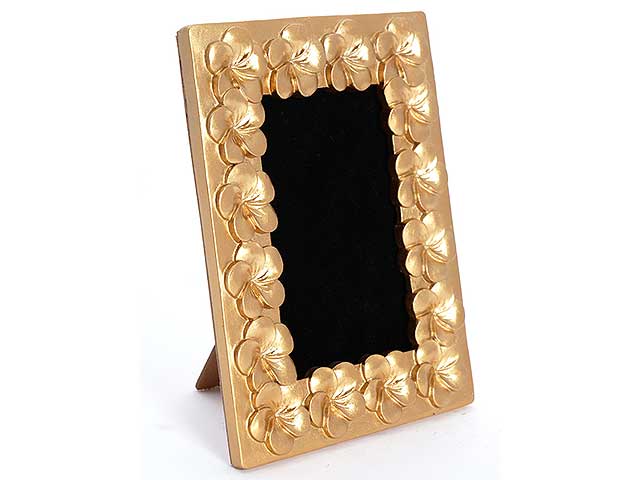 porta foto oro velluto nero resina 131224