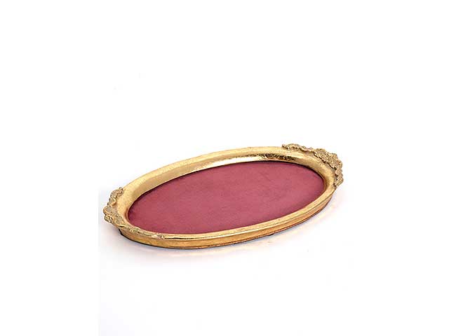vassoio oro con velluto rosso  131234