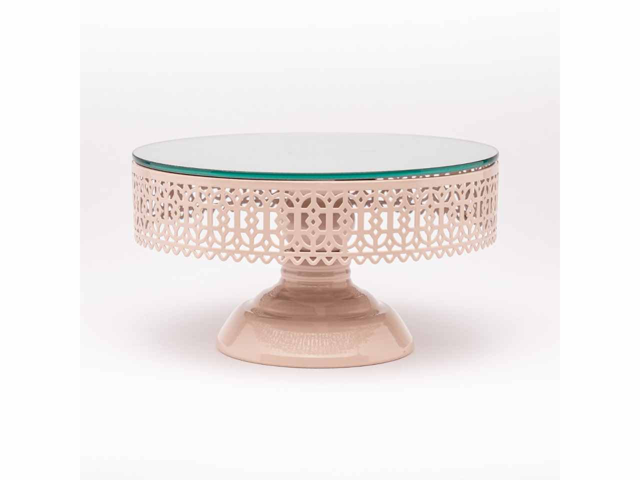 Alzatina con fascia rosa 25x25x13cm