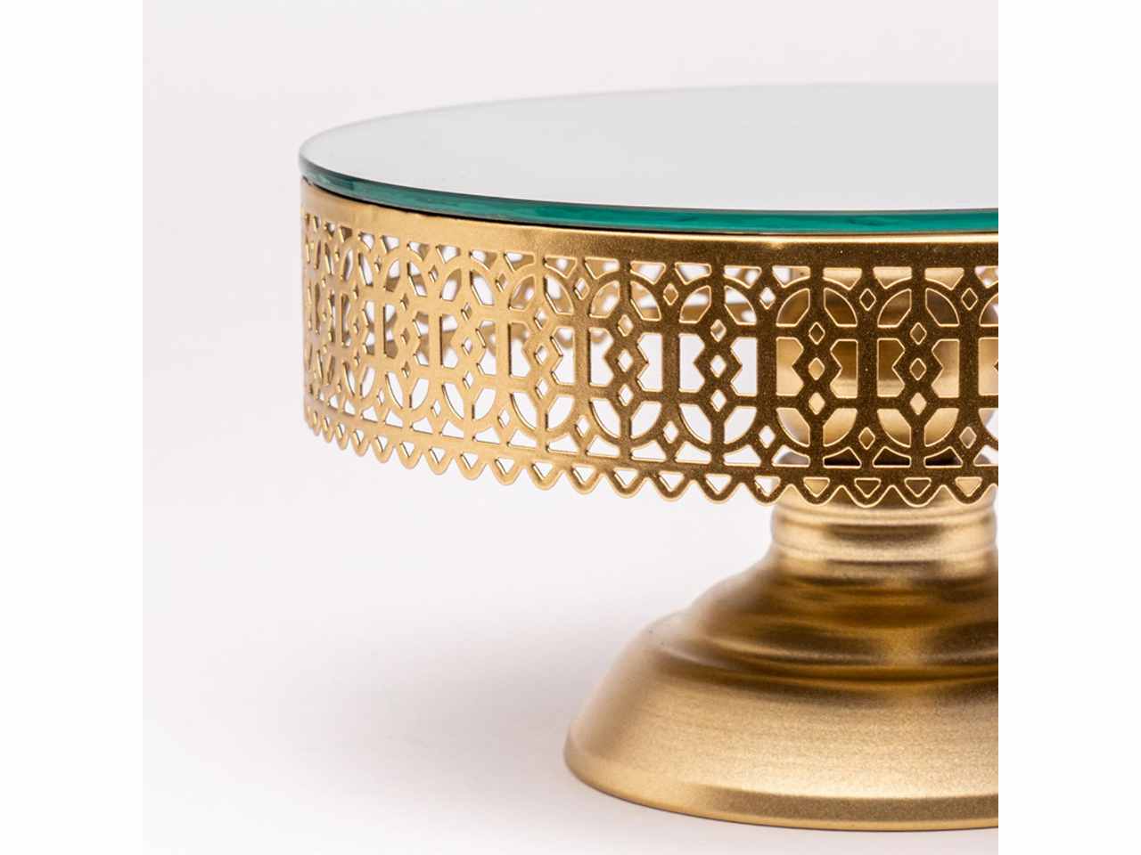 Alzatina con fascia oro 30x30x16cm