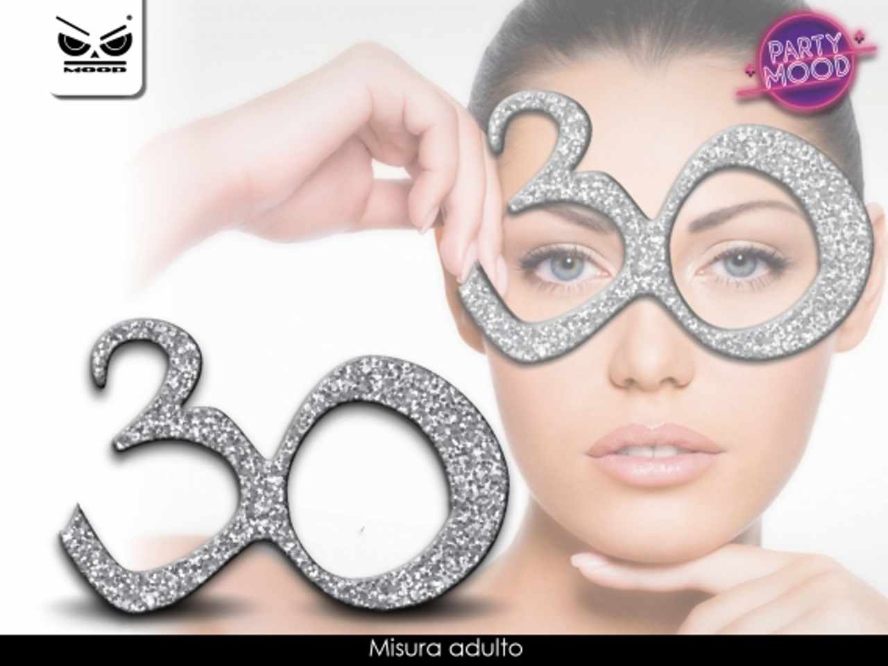 Occhiali silver glitter 30anni st5087