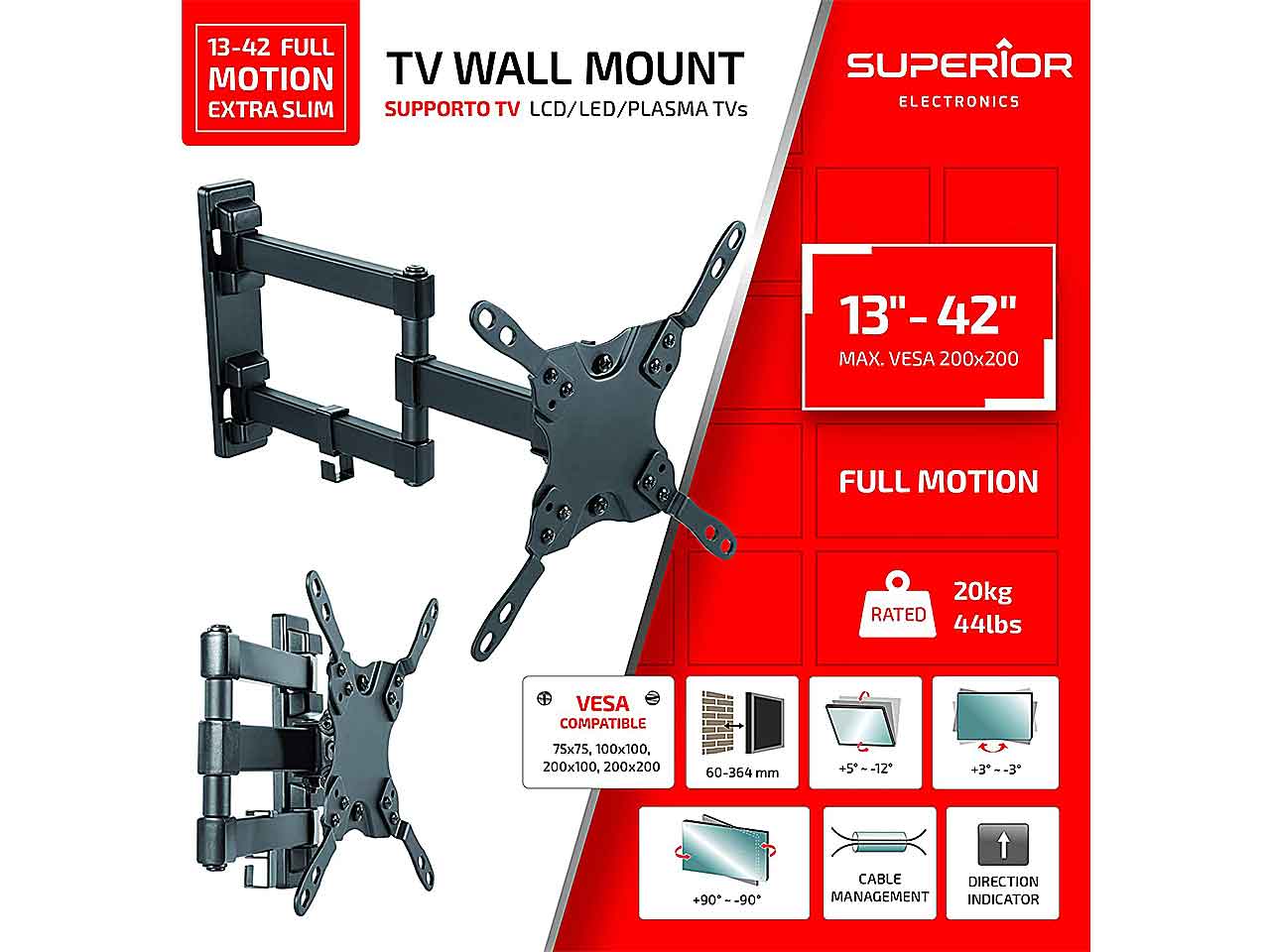 Supporto tv per schermi piatti 200x200 91364