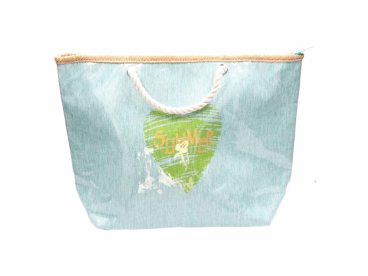Borsa spiaggia paper azzurro in plastica
