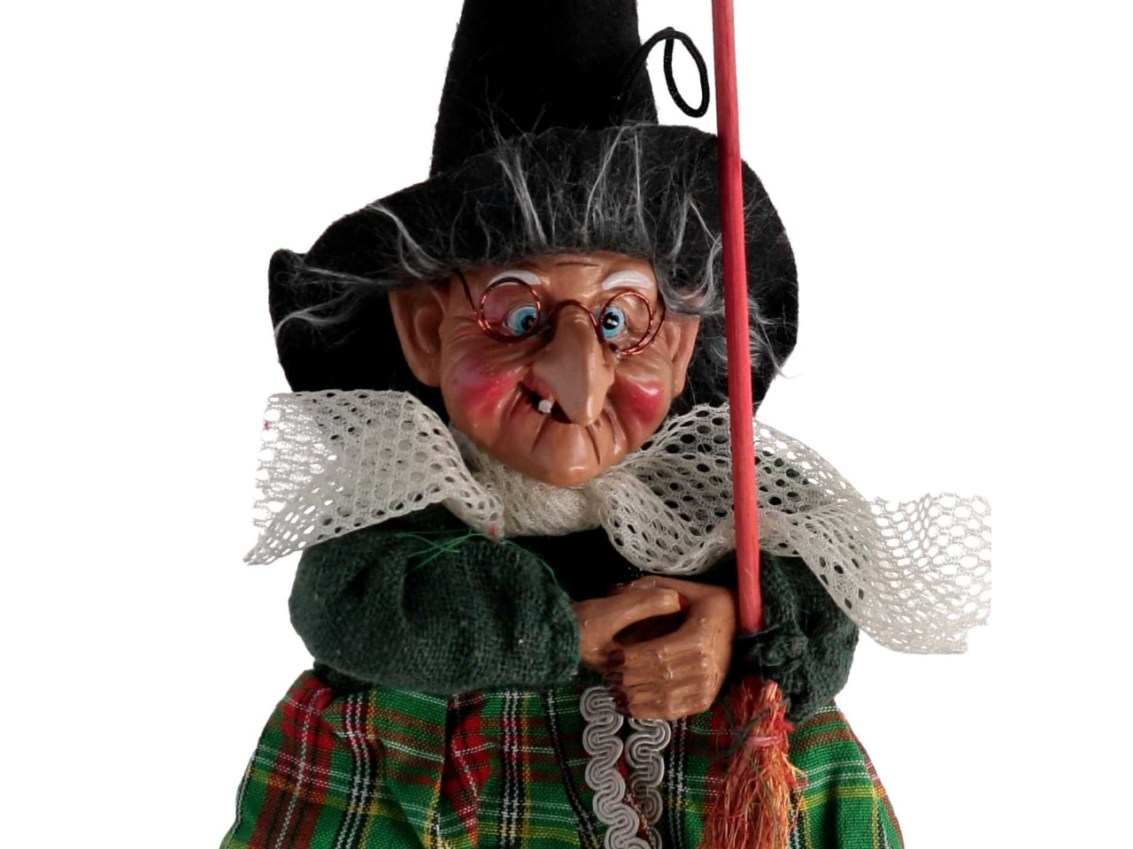 Befana con scopa misura 12x7xh.30cm assortita
