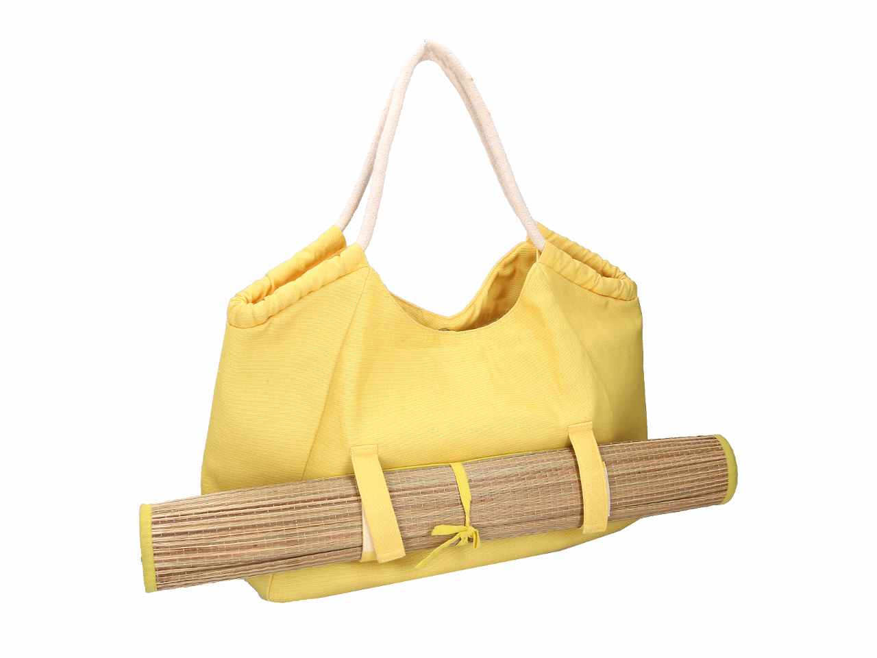 Borsa spiaggia con stuoia in tessuto