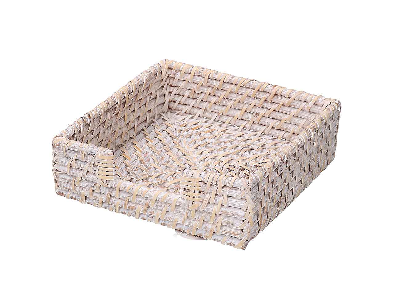 Porta tovaglioli rattan bianco 18xh6cm1726070000