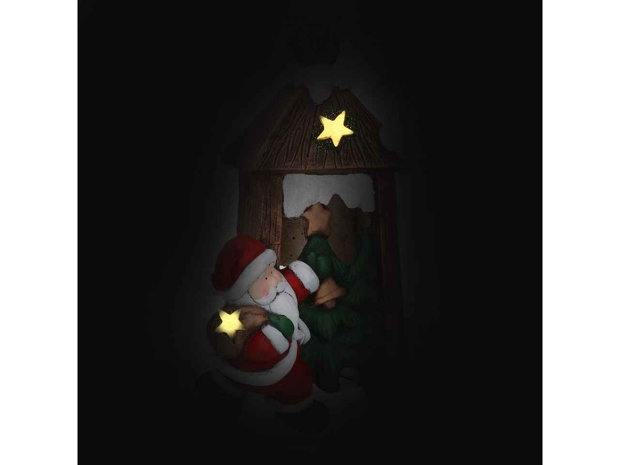 Babbo natale plastica led con campanello  rosso cm25x21x42