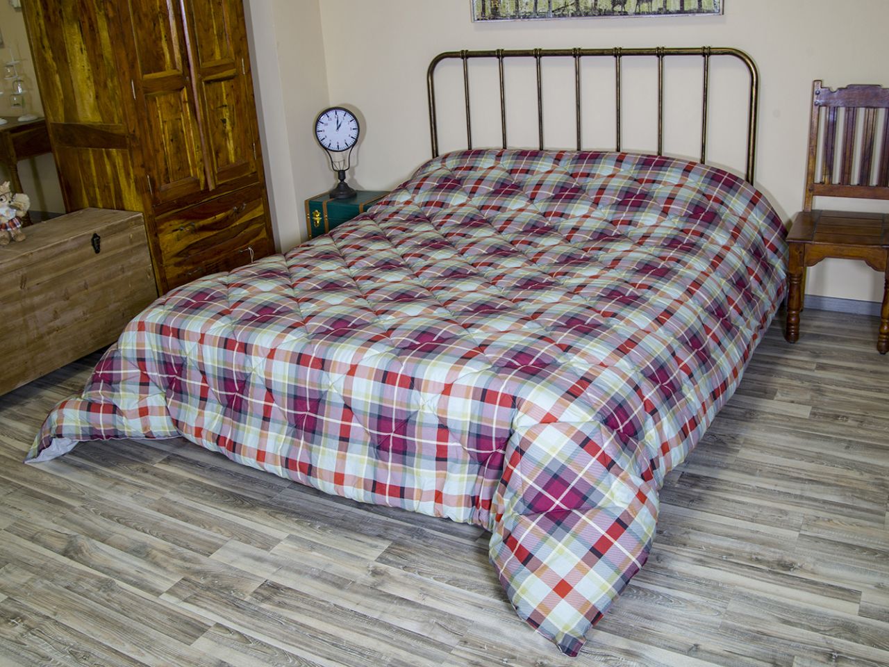 Trapunta cotone 1 piazza winter tartan s tampa rotativa colore perla