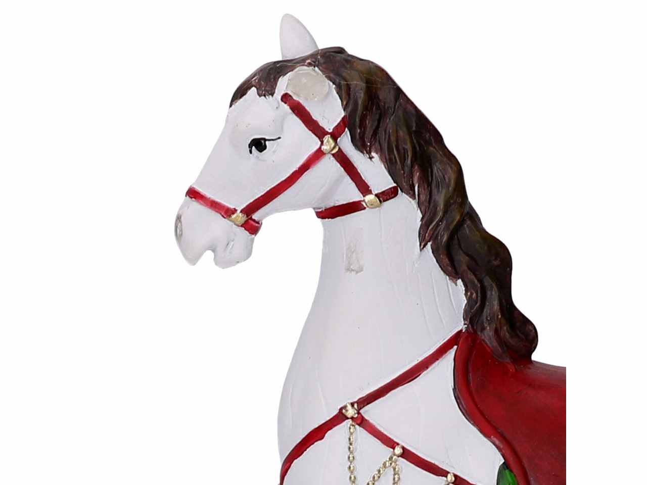 Cavallo resina bianco cm20,5x5,5x19