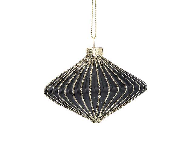 Sfera vetro 7,8xh5,8cm nero/oro 6175830000