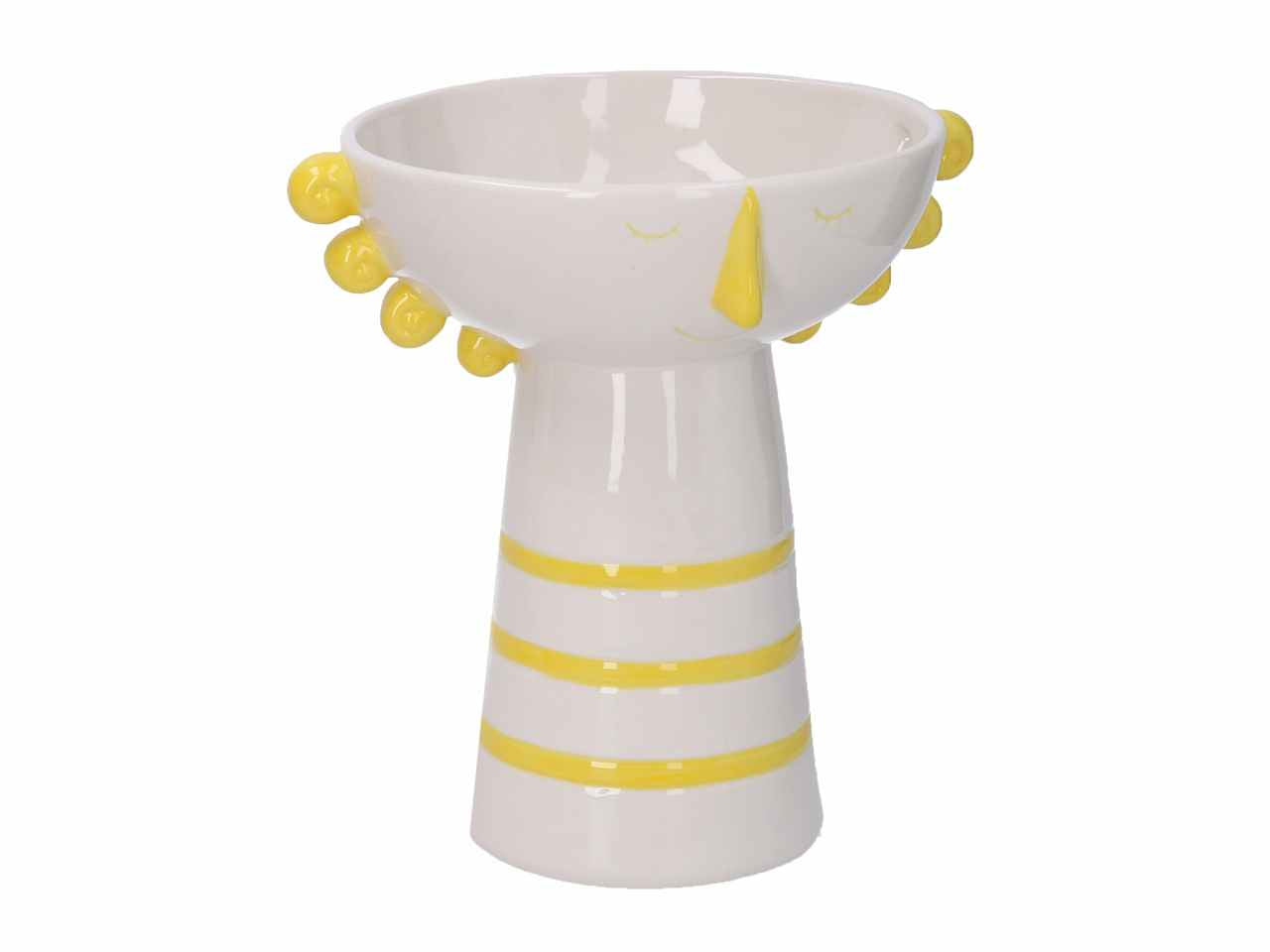 porta vaso ceramica viso giallo h23cm 5864500000