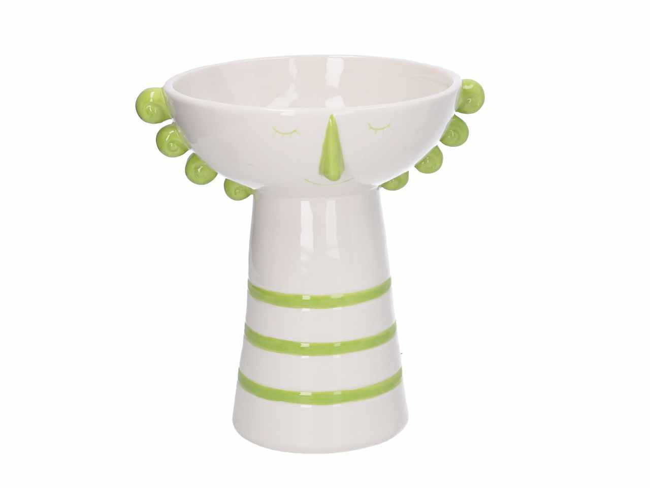 porta vaso ceramica viso verde h23cm 5864510000
