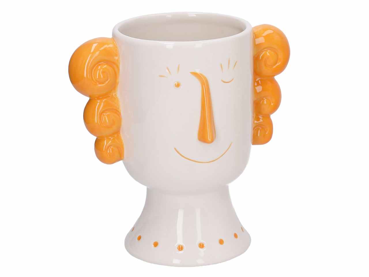porta vaso ceramica viso aranc.h19,2cm 5864610000