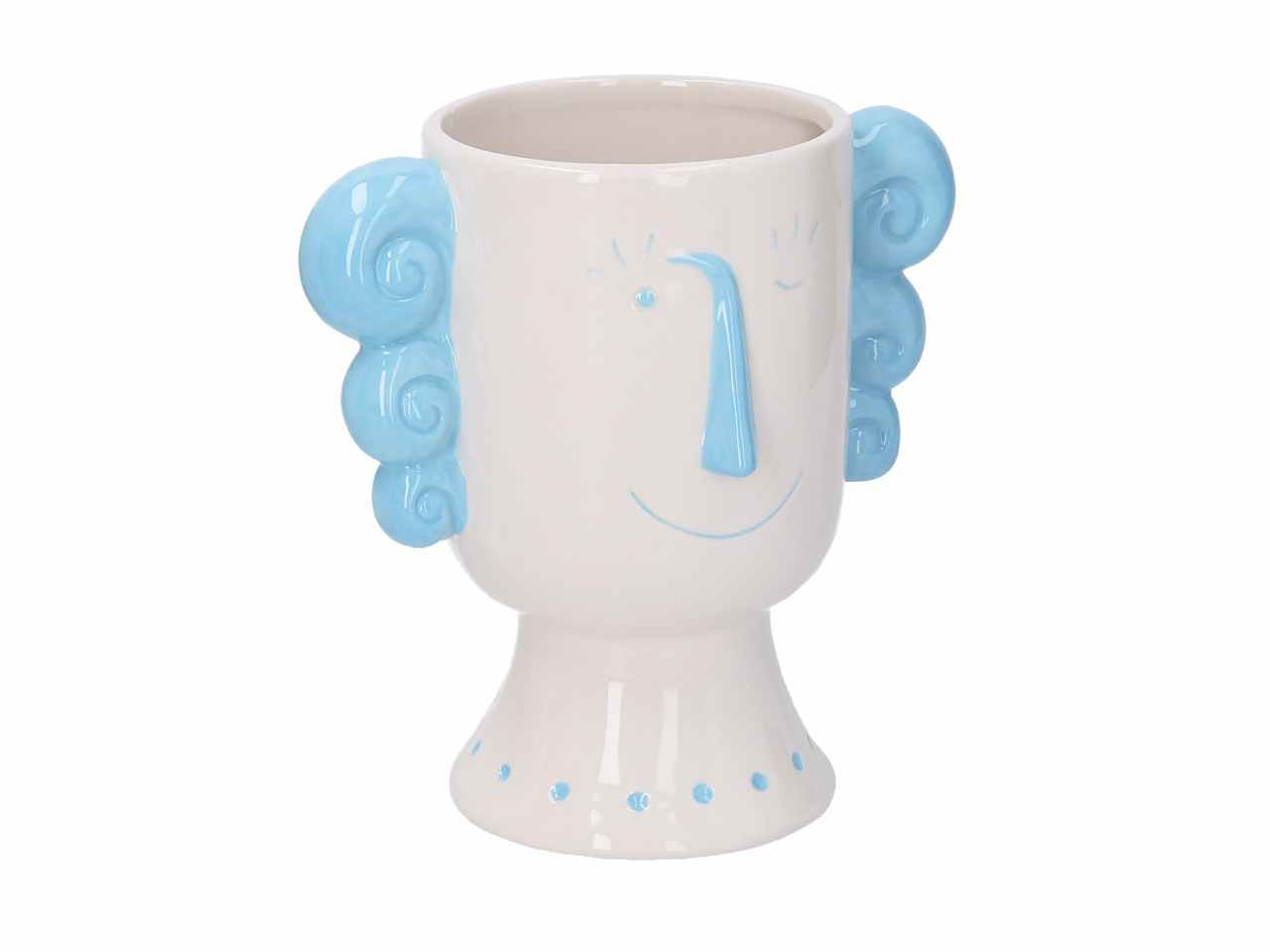 porta vaso ceramica viso azzur.h19,2cm5864640000
