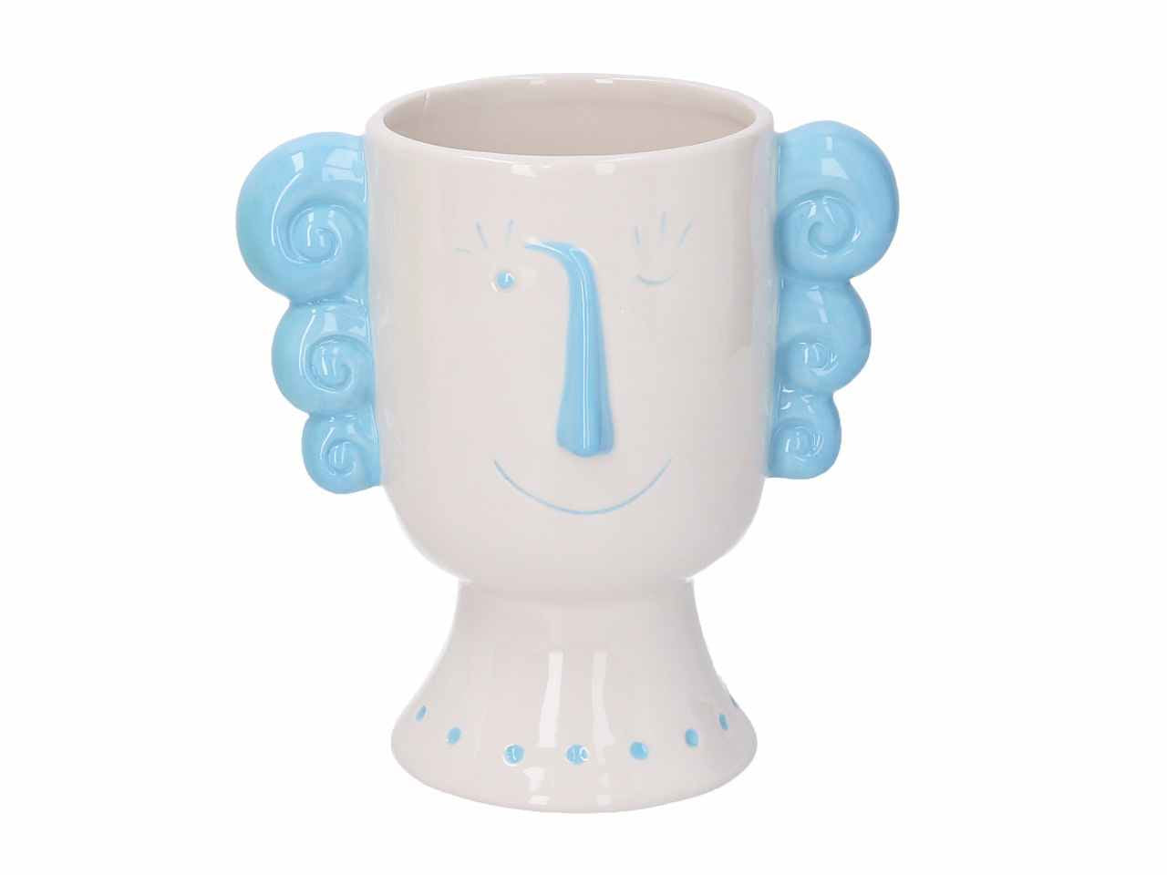 porta vaso ceramica viso azzur.h19,2cm5864640000