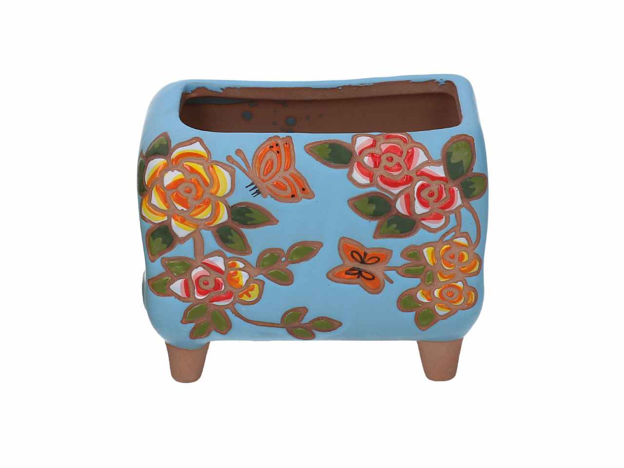 P.vaso cer.giallo/azz.h10,5cm5865970000