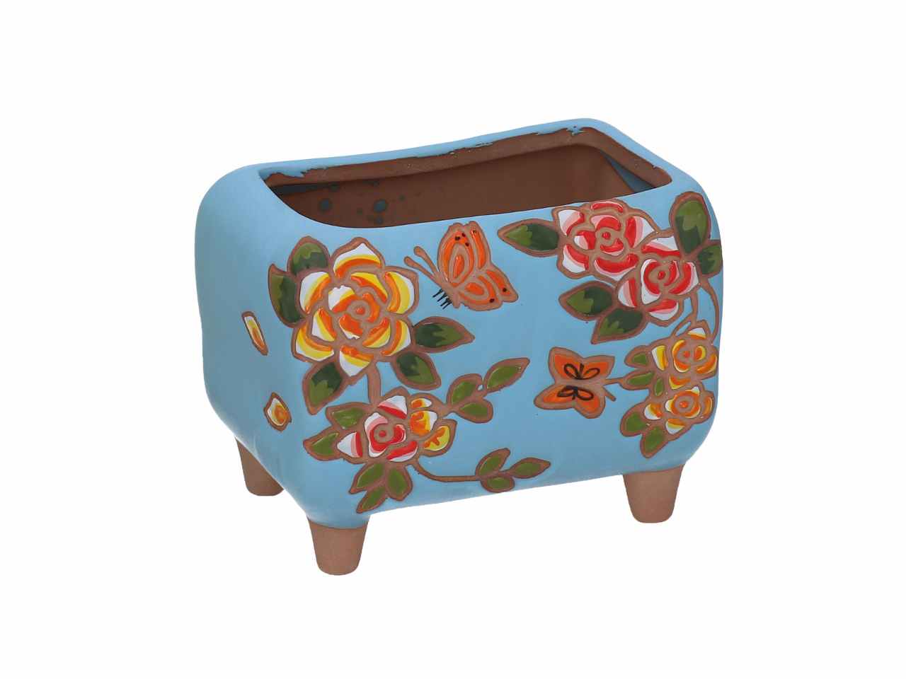 P.vaso cer.giallo/azz.h10,5cm5865970000