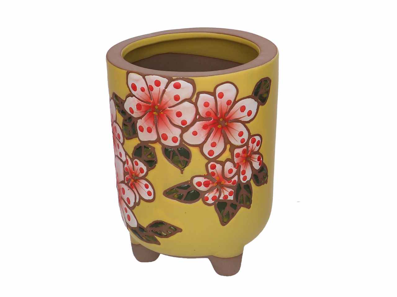 P.vaso cer.giallo/azz.h14cm 5865980000